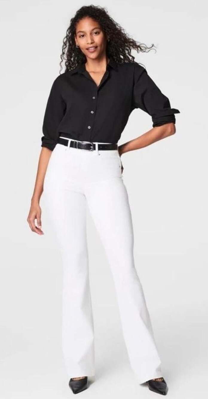 NEW Spanx White Spanxshape Everywear Flare Jeans SZ S/P